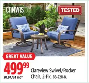 Canadian Tire CANVAS Clareview Swivel/Rocker Chair, 2-Pk offer