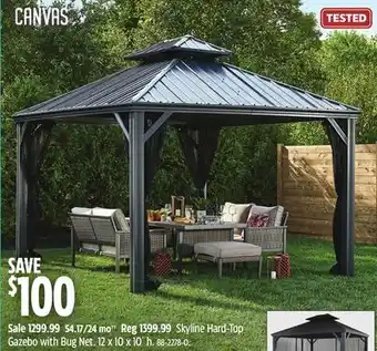 Canadian Tire CANVAS Skyline Hard-Top Gazebo with Bug Net offer