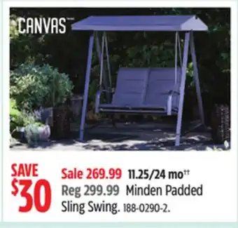 Canadian Tire Canvas Minden Padded Sling Swing offer