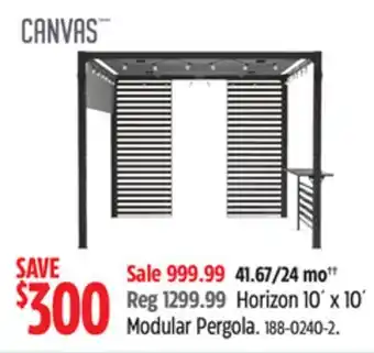 Canadian Tire CANVAS Horizon 10´ x 10´ Modular Pergola offer