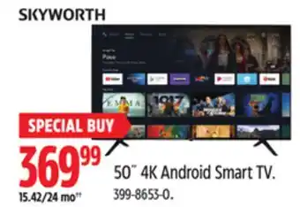 Canadian Tire Skyworth 50 4K Android Smart TV offer