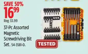 Canadian Tire DEWALT 37-Pc Assorted Magnetic Screwdriving Bit Set offer