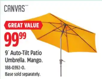 Canadian Tire Canvas 9' Auto-Tilt Patio Umbrella offer