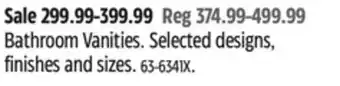 Canadian Tire CANVAS Bathroom Vanities offer
