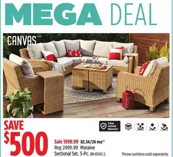 Canadian Tire CANVAS Moraine Sectional Set, 5-Pc offer