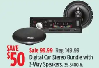 Canadian Tire Sondpex Digital Car Stereo Bundle with 3-Way Speakers offer