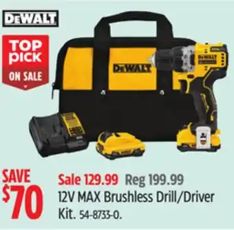Canadian Tire DEWALT 12V MAX Brushless Drill/Driver Kit offer