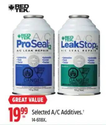 Canadian Tire Red Tek Selected A/C Additives offer
