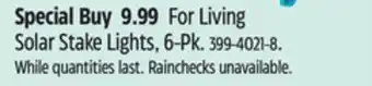 Canadian Tire For Living Solar Stake Lights, 6-Pk offer