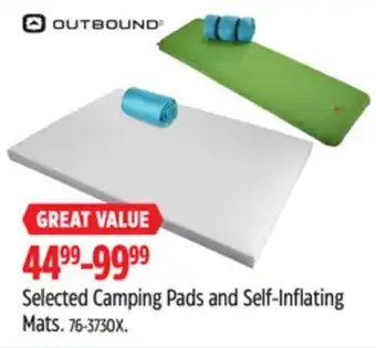 Canadian Tire Outbound Selected Camping Pads and Self-Inflating Mats offer