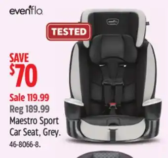 Canadian Tire Evenflo Maestro Sport Car Seat, Grey offer