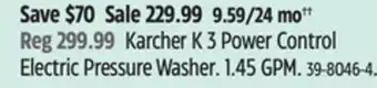 Canadian Tire Karcher K 3 Power Control Electric Pressure Washer offer