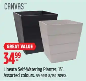Canadian Tire Canvas Lineata Self-Watering Planter, 13˝ offer