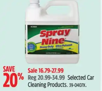 Canadian Tire Spray Nine Selected Car Cleaning Products offer