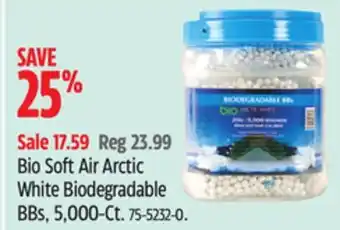 Canadian Tire Bio Soft Air Arctic White Biodegradable BBs, 5,000-Ct offer