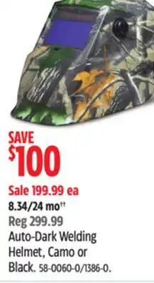Canadian Tire Lincoln Electric Auto-Dark Welding Helmet, Camo or Black offer