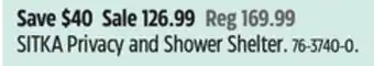 Canadian Tire Woods SITKA Privacy and Shower Shelter offer