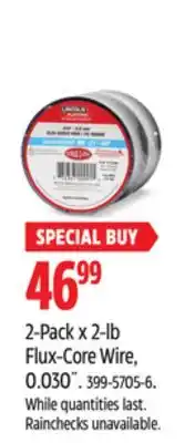 Canadian Tire Lincoln Electric 2-Pack x 2-lb Flux-Core Wire, 0.030˝ offer