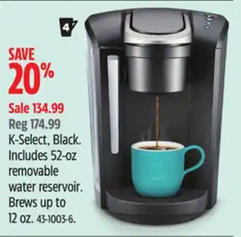 Canadian Tire Keurig K-Select, Black offer