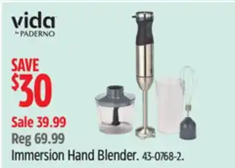 Canadian Tire Vida by PADERNO Immersion Hand Blender offer