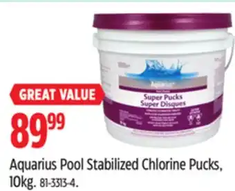 Canadian Tire Aquarius Pool Stabilized Chlorine Pucks, 10kg offer