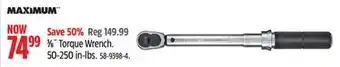 Canadian Tire Maximum 3⁄8 Torque Wrench offer