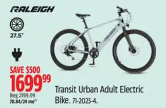 Canadian Tire Raleigh Transit Urban Adult Electric Bike offer