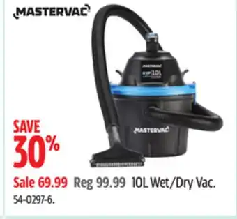 Canadian Tire Mastervac 10L Wet/Dry Vac offer