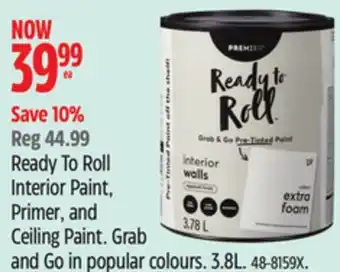 Canadian Tire PREMIER Ready To Roll Interior Paint, Primer, and Ceiling Paint offer