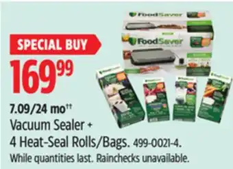 Canadian Tire Foodsaver Vacuum Sealer + 4 Heat-Seal Rolls/Bags offer