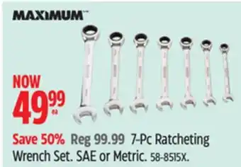 Canadian Tire Maximum 7-Pc Ratcheting Wrench Set. SAE or Metric offer