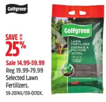 Canadian Tire Golfgreen Selected Lawn Fertilizers offer