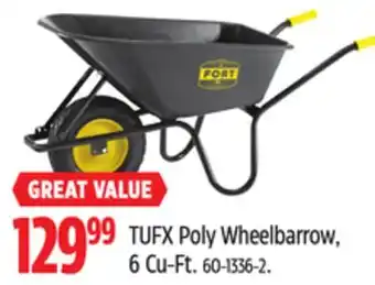 Canadian Tire TUFX Poly Wheelbarrow, 6 Cu-Ft offer