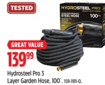 Canadian Tire Hydrosteel Pro 3 Layer Garden Hose, 100' offer