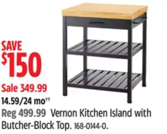 Canadian Tire CANVAS Vernon Kitchen Island with Butcher-Block Top offer