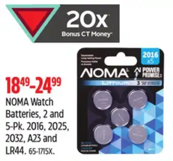 Canadian Tire NOMA Watch Batteries, 2 and 5-Pk offer