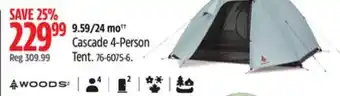 Canadian Tire Woods Cascade 4-Person Tent offer