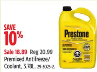 Canadian Tire Prestone Premixed Antifreeze/ Coolant, 3.78L offer