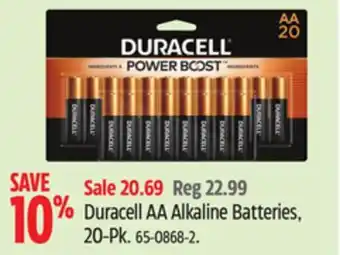 Canadian Tire Duracell AA Alkaline Batteries, 20-Pk offer