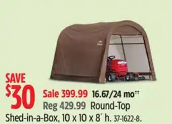 Canadian Tire Shelter Logic Round-Top Shed-in-a-Box, 10 x 10 x 8´ h offer