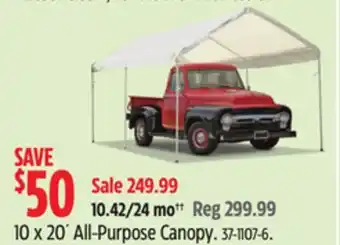 Canadian Tire Weatherfast 10 x 20' All-Purpose Canopy offer