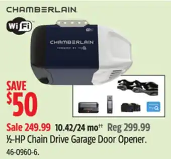 Canadian Tire Chamberlain 1⁄2-HP Chain Drive Garage Door Opener offer
