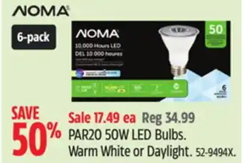 Canadian Tire NOMA PAR20 50W LED Bulbs offer