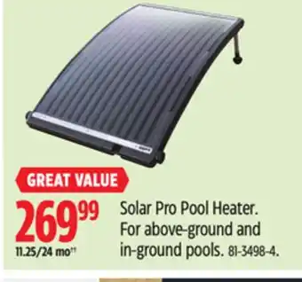 Canadian Tire GAME Solar Pro Pool Heater offer