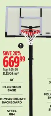 Canadian Tire Lifetime 54˝ Adjustable Basketball System offer