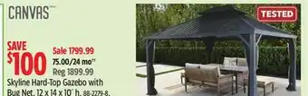 Canadian Tire CANVAS Skyline Hard-Top Gazebo with Bug Net, 12 x 14 x 10' h offer