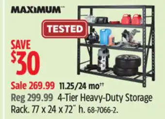 Canadian Tire MAXIMUM 4-Tier Heavy-Duty Storage Rack offer
