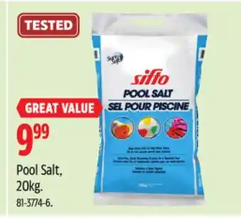 Canadian Tire Sifto Pool Salt, 20kg offer