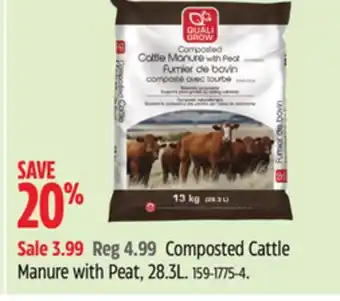 Canadian Tire Scotts Composted Cattle Manure with Peat, 28.3L offer