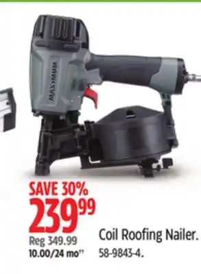 Canadian Tire MAXIMUM Coil Roofing Nailer offer